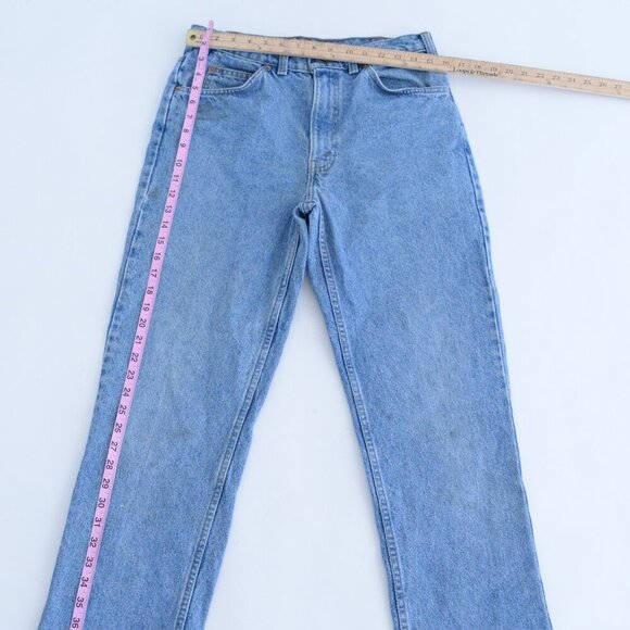 Vintage 90s Levi's 619 Straight Leg Light Stone Wash Blue Denim Jeans - Size 33 - Picture 3 of 16